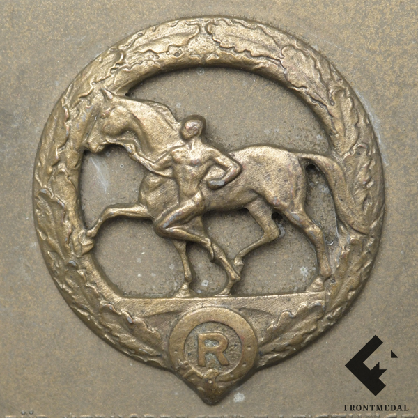 Знак "За заботу о лошадях" в бронзе монтированный на плакетку