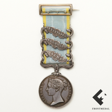 Крымская медаль с тремя планками (W.PARKER, 11-й гусарский полк)