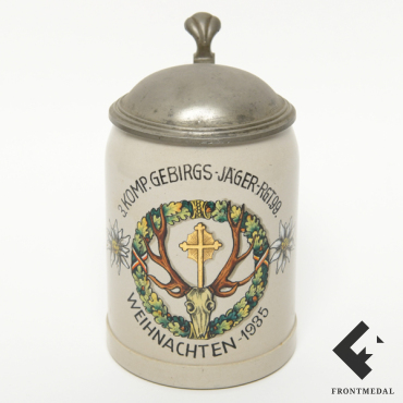 Полковая кружка "3 KOMP.GEBIRGS-JAGER-RGT. 99, WEIHNACHTEN-1935"