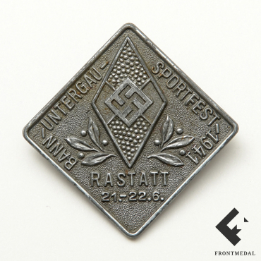 Значок спортивного фестиваля в Роштате "Bann Untergau", 1941 г.
