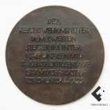 Настольная медаль победителю в лыжных соревнованиях 1935 года